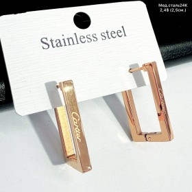 Сережки мед.сталь24К 10559 (2.5см)